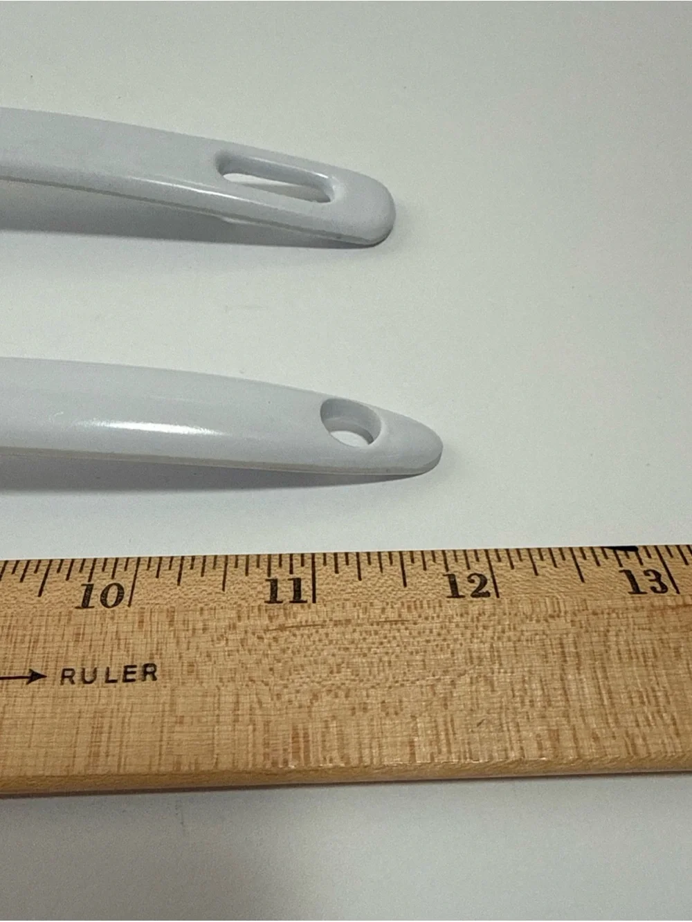 White melamine Slotted and Solid Serving Spoon lot of 2 VTG renowned. High temp